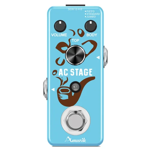 Imagen 2 del producto Amuzik Pedal de efecto de guitarra acústica de escenario CA, simulador acústico, efector, mini Pedal, piezas de accesorios de guitarra folclórica Jumbo