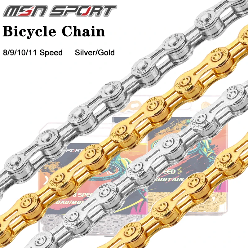 

MSN SPORT 11v Current Bicycle Chain 10v Mtb 11 Speed 9v Road Mountain Bike Current 8 10 9 Speed 8v Cycling Chain With Quick Link