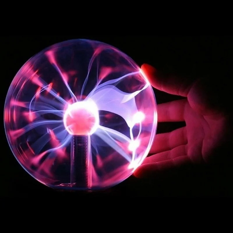 Hot Selling 8*8*13cm Usb Magic Black Base Glass Plasma Ball Sphere Lightning Party Lamp Light With Usb Cable