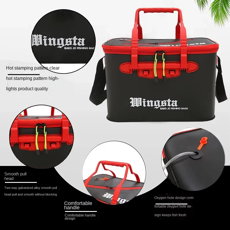 Fishing Bucket Folding Thickening Living Fish Bucket Without Oxygen Pump Portable EVA Water Tank Outdoor Fishing Live Fish Box