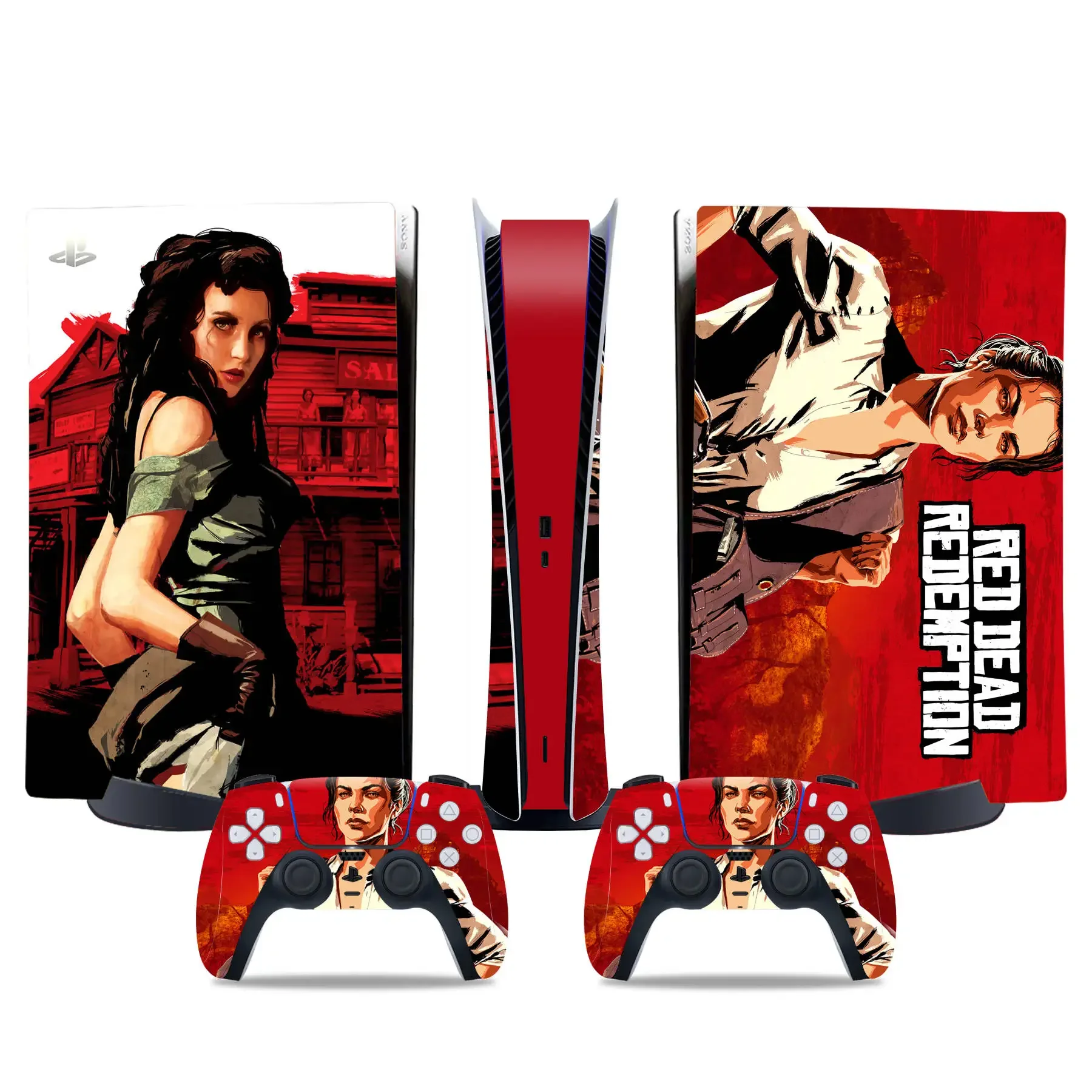 Red dead Redemption 2 skin For PS5 disc Skin sticker Slim/PS5 disk edition Console And Controller Cover Skin Vinly Decals Skins