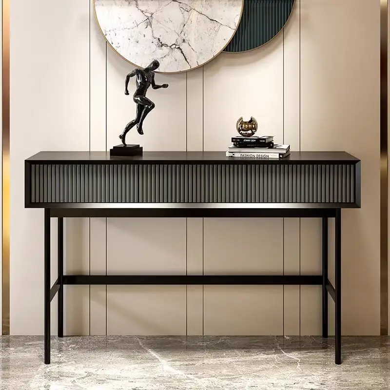 

New Chinese-style solid wood entrance table against the wall entrance table strip entry entrance cabinet light luxury simple