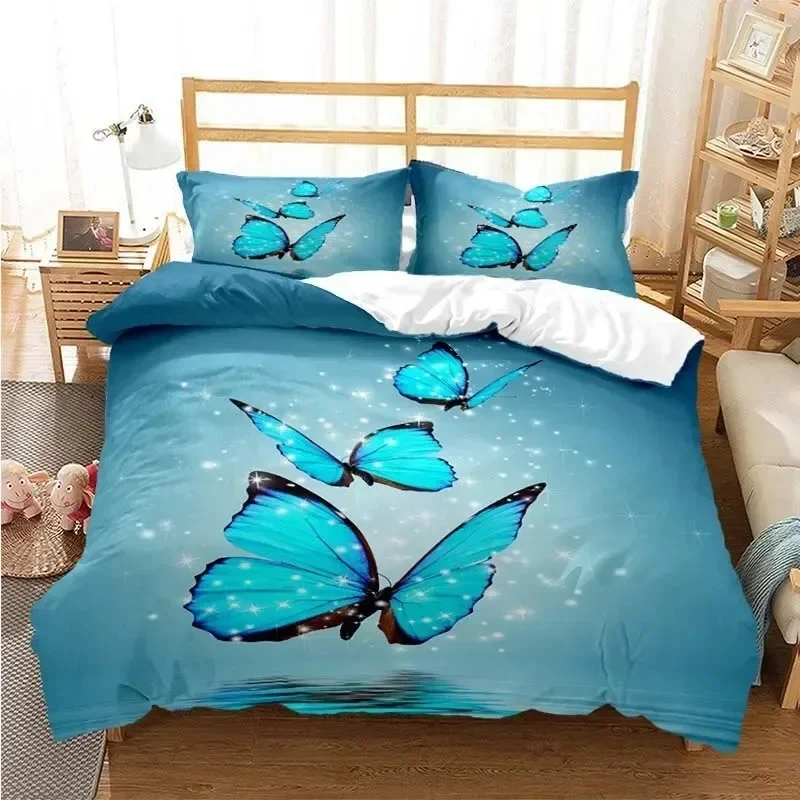 Colourful Butterfly Wings Bedding Set 3D Printed Suitable for Bedroom Duvet Cover Set With Pillowcases Kids Home Textile