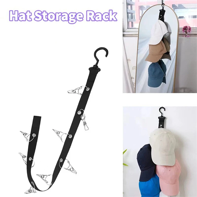 8-Clip Wall Storage Hat Hanging Tool Underwear Drying Rack Bedroom Wardrobe Duck Tongue Cap Storage Hook Rack