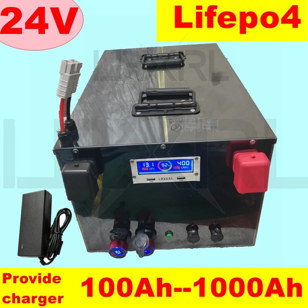 

LRXKRL Батарея 24 В 1000 Ач литиевая аккумуляторная батарея 100 Ач-1000 Ач Lifepo4 для автодома с электроприводом на открытом воздухе