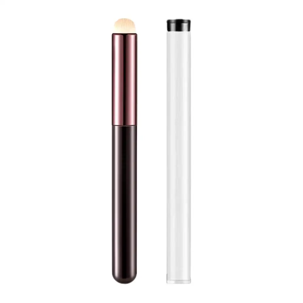 Runde Lippen bürste Aufbewahrung eimer Lippenstift Pinsel tragbare Make-up verschmieren Lippen stift Concealer Lip Liner Pinsel profession elle d1s5