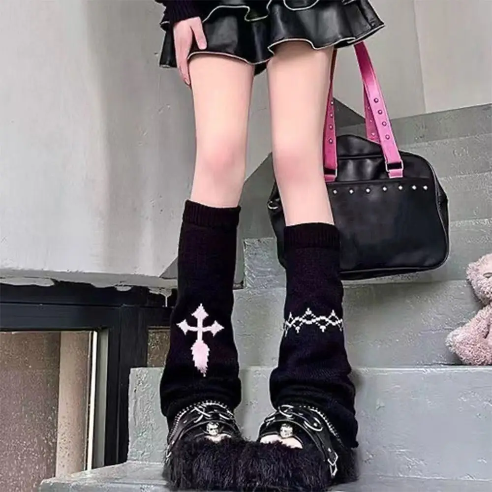 

Warm Material Women Leg Warmers Asymmetric Cross Streetwear Stackable Pile Socks Knitted Calf Pile Socks Autumn and Winter