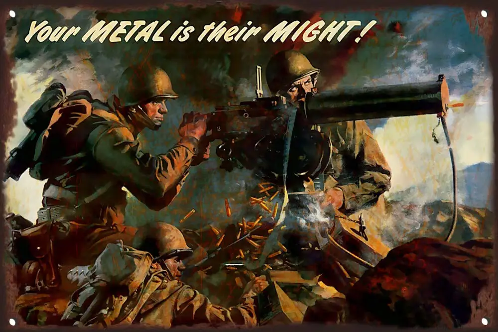 US Army Infanterie WW2 Patriotisches Schild Lustige Blechschilder Vintage Metallschild Badezimmer Wanddekoration