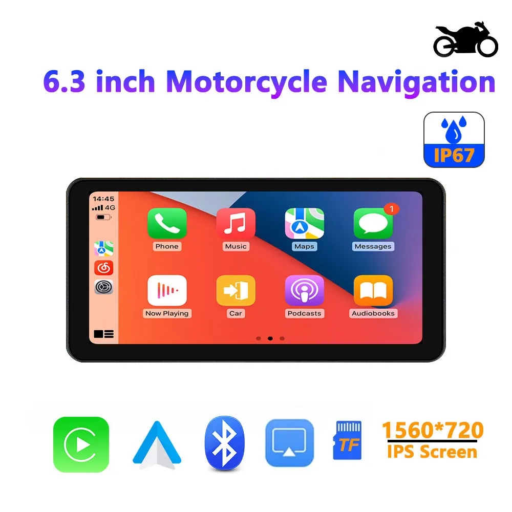 Sistema Linux Motocicleta Carplay IPX7 À Prova D 'Água 6.3 Tela Sensível Ao Toque Gps Fábrica de Navegação de Motocicleta