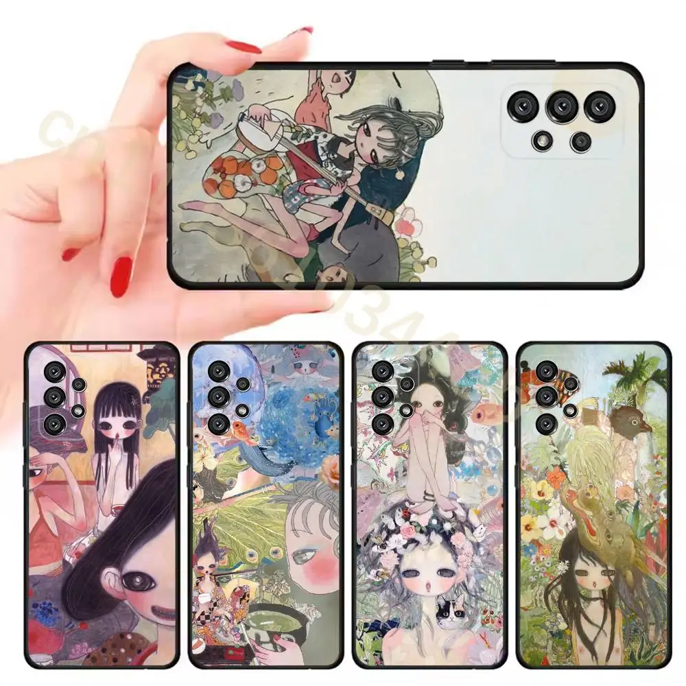Aya Takano paint Phone Case For Samsung Galaxy A13,21s,22,31,32,52,53,71,80,A91 Soft Black Cover