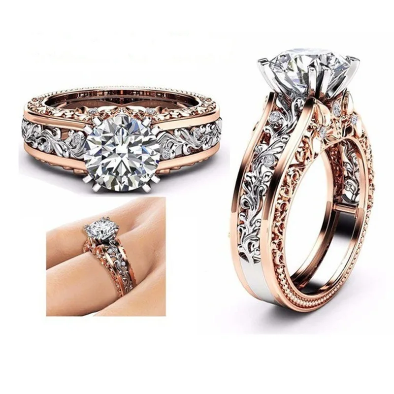 Sweet and romantic new crystal zircon ring, fashionable and popular women\'s ring couple jewelry.