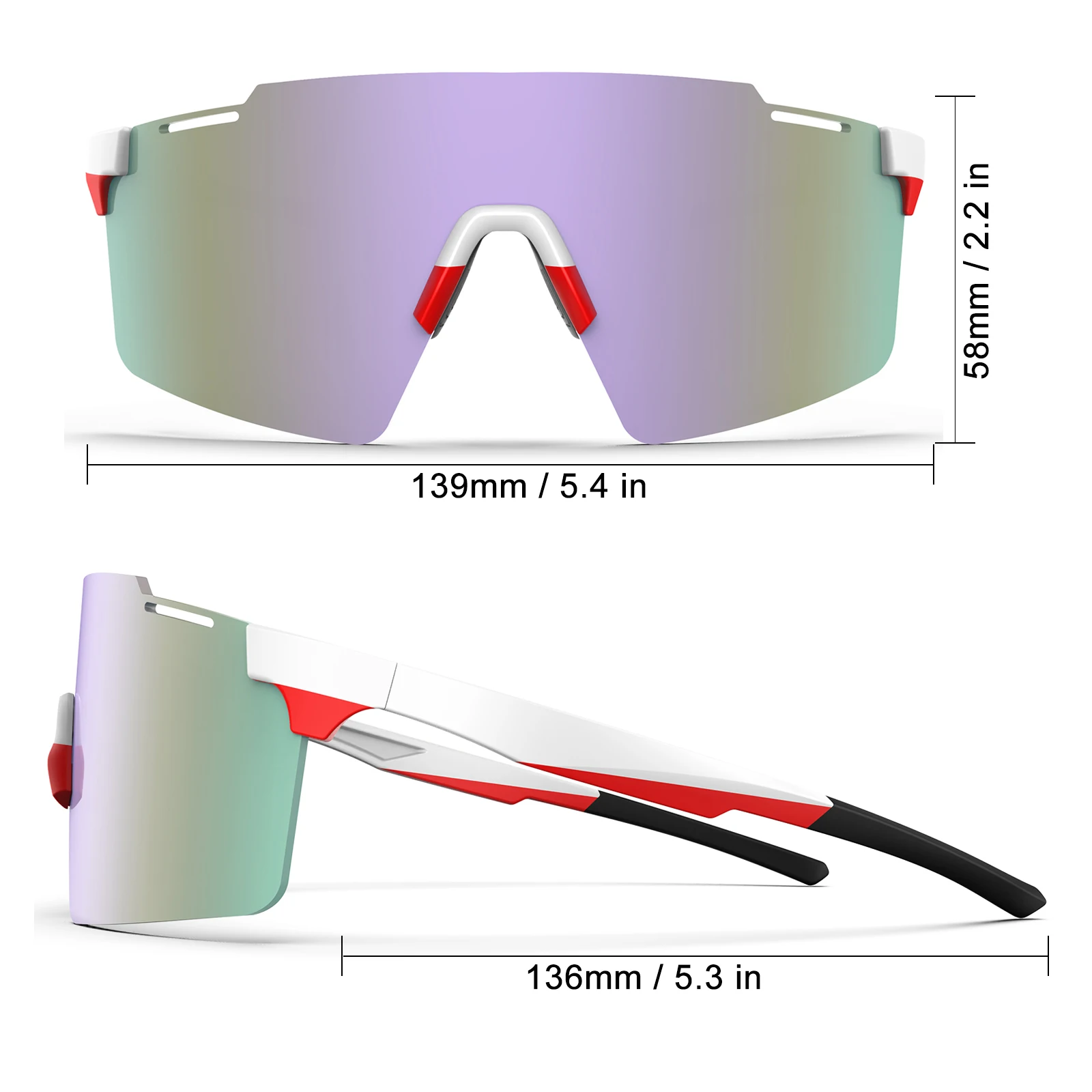 Suukaa Brand New Cycling Sunglasses for Men and Women UV400 Protection Frameless Running Fishing Sports Eyewear