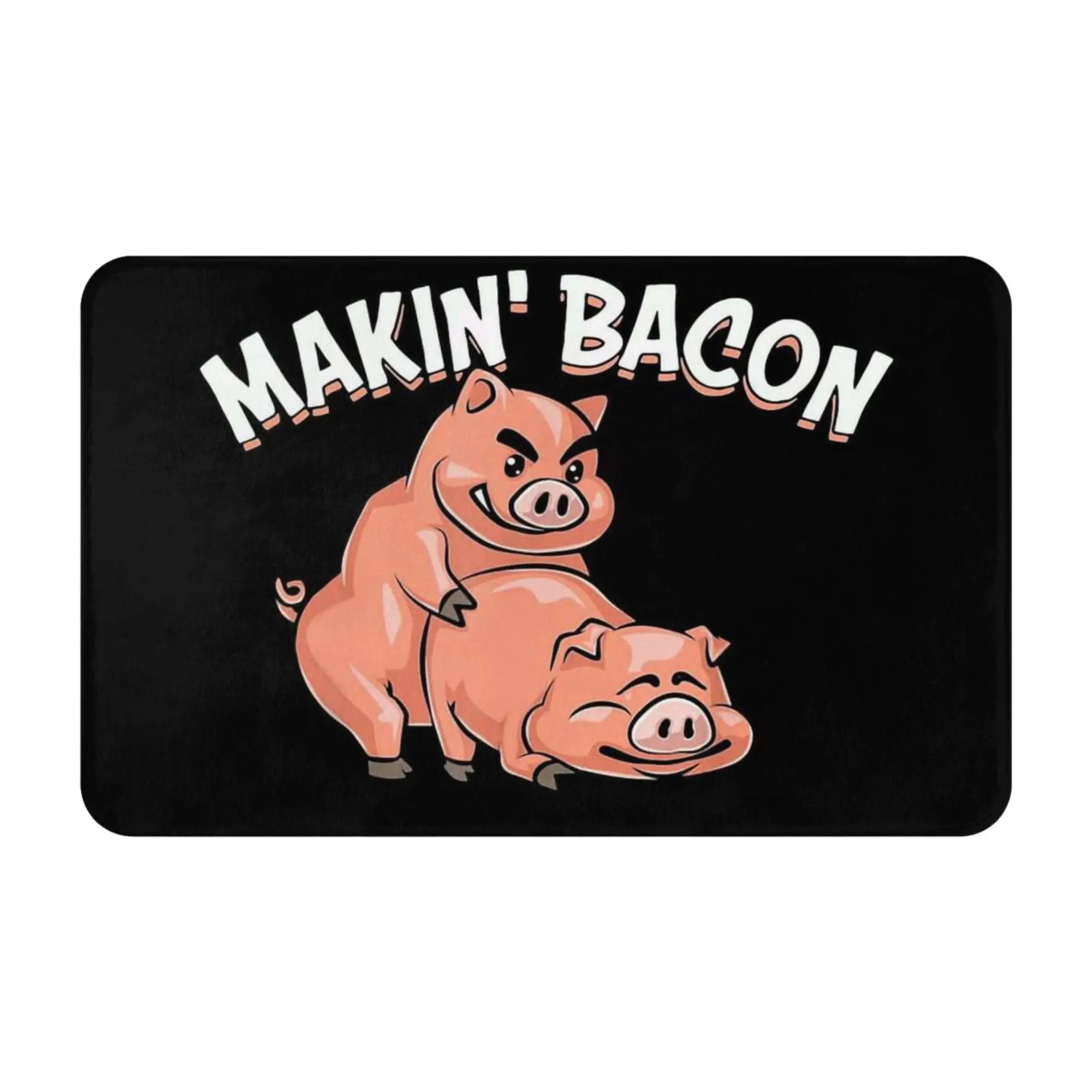 Makin Bacon Funny Pig Vintage Print Anti-Slip Doormat Kitchen Mat  Welcome PatternHomeDecor