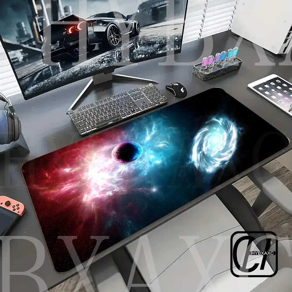 

2026 Large Size Planet Teclado Mouse Keyboard pad Rubber With Top Fabric Game Table Cover Home HYBXAXC Mousepad Milky Way Galaxy