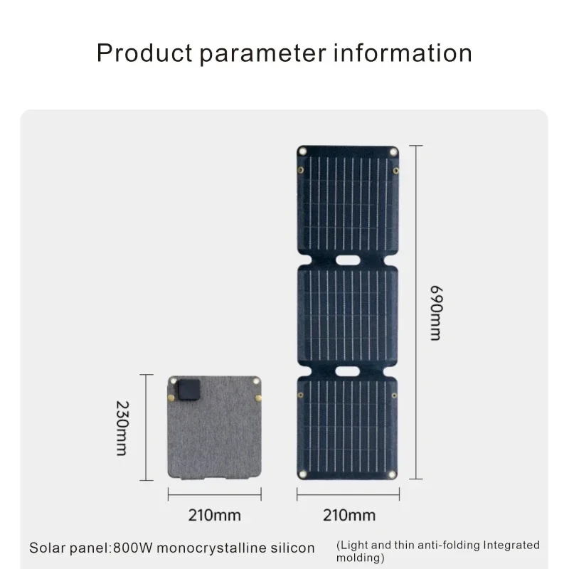 Imagem -05 - Bolsa Portátil do Painel Solar Dobrável 1000w Carregador Solar de Saída Usb e dc Fonte de Alimentação ao ar Livre para Gerador de Energia para Celular Doméstico