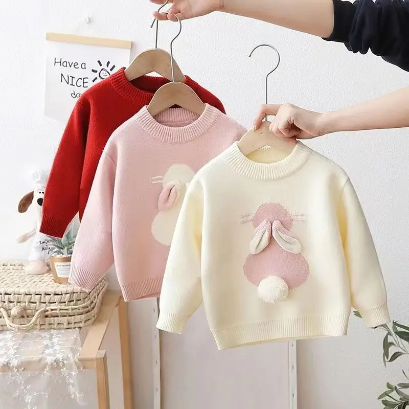 

Kids Girls Sweater Rabbit Fashionable Little Girls Winter And Autumn Sweatshirts Children's Sweater Baby Knit