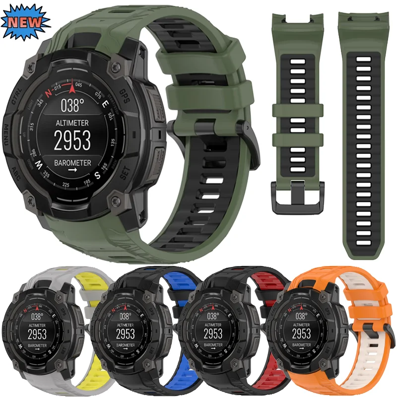 Silicone Watch band For Garmin Instinct 3 Crossover AMOLED 50mm 45mm Bracelet Band Correa For Garmin Instinct 3 SOLAR Belt