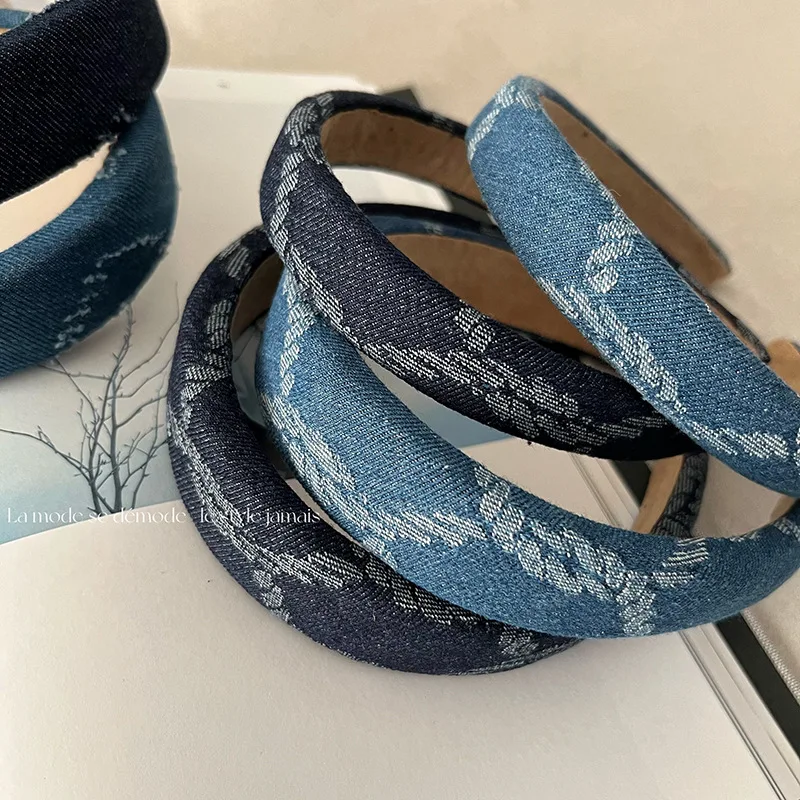 cor-denim-tecido-hairband-corda-padrao-design-versatil-textura-nova-alta-bandana-acessorios-de-cabelo-atacado