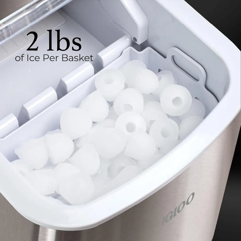 HAOYUNMA Igloo Electric Countertop Ice Maker Machine - Automatic and Portable - 26 Pounds in 24 Hours - Ice Cube Maker