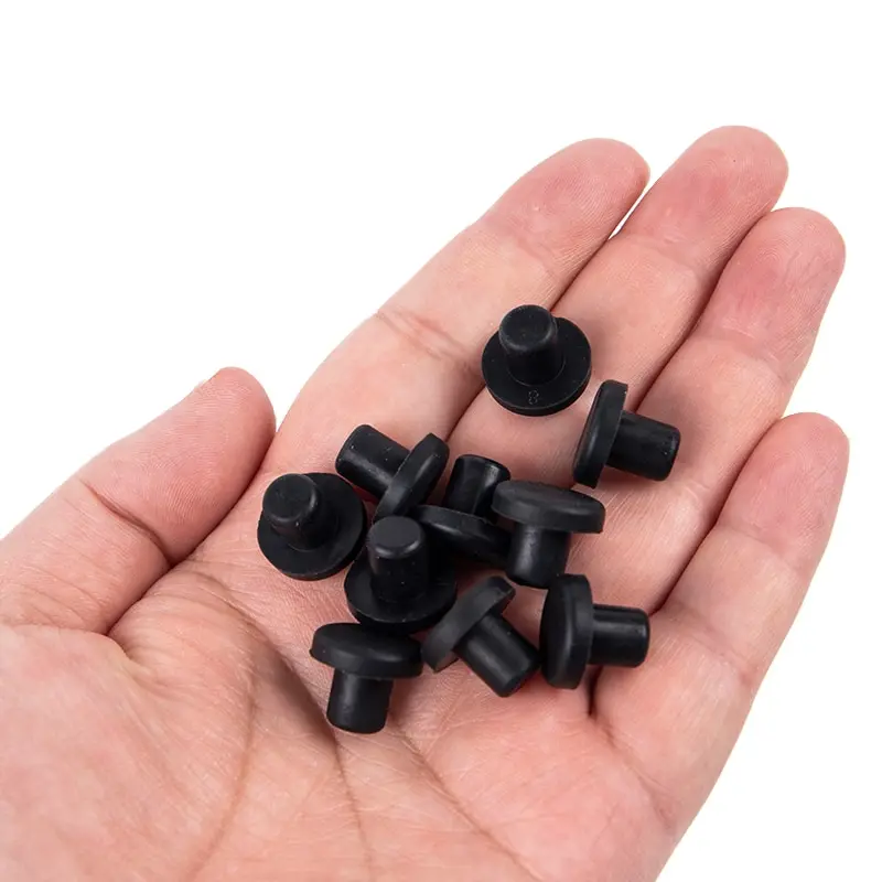 10Pcs Black Silicone Rubber Snap-on Hole Plug  3 3.5 5  8 to 12mm Blanking End Caps Seal Stopper