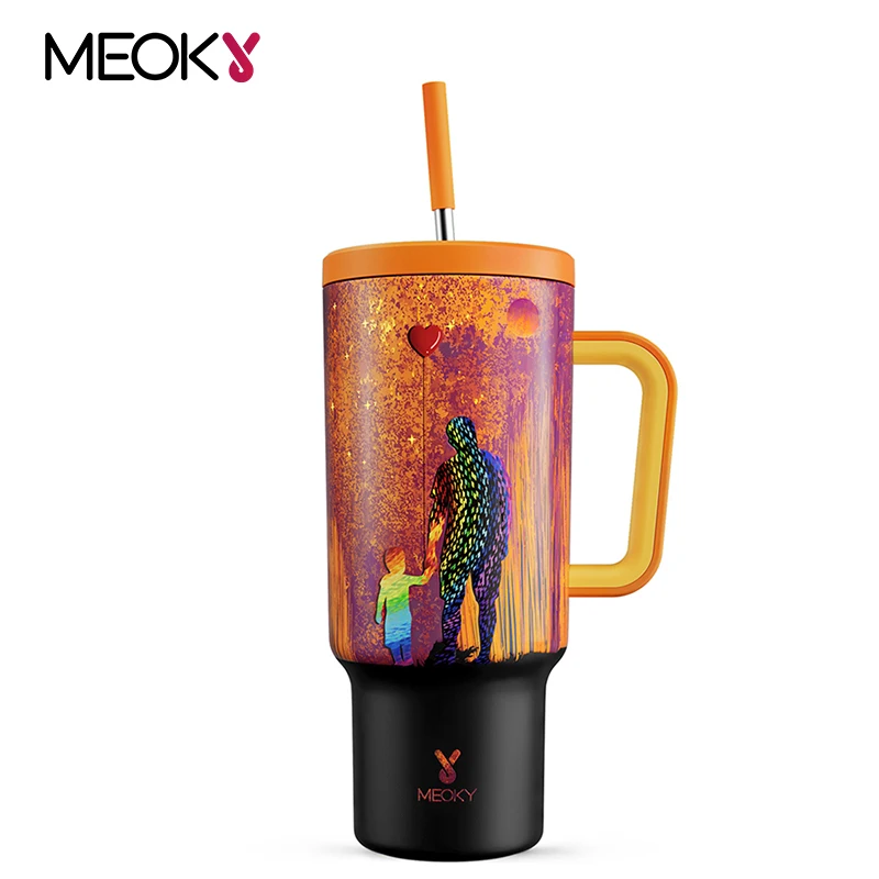 

Meoky 40oz/1182ml Cup Vacuum Stainless Steel Thermal Water Bottle Double Wall Portable Coffee Juice Car Mug Gifts for Father