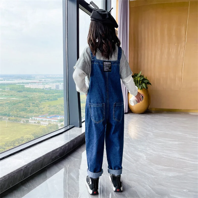 Overall denim anak perempuan, baju CuHK anak perempuan musim gugur, gaya baru 2023