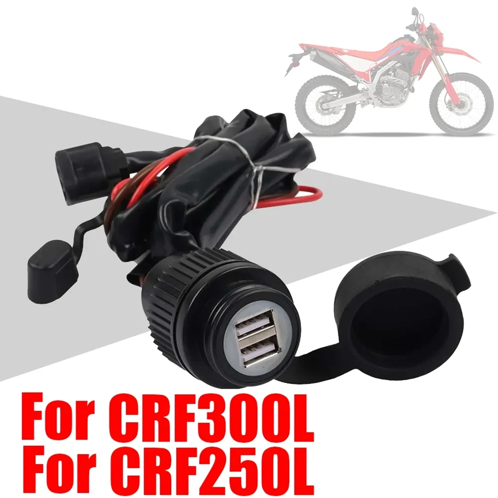 Motorcycle Accessories Dual USB Charger Outlet Interface Socket Power For Honda CRF300L CRF300 L CRF 300L 250L Rally