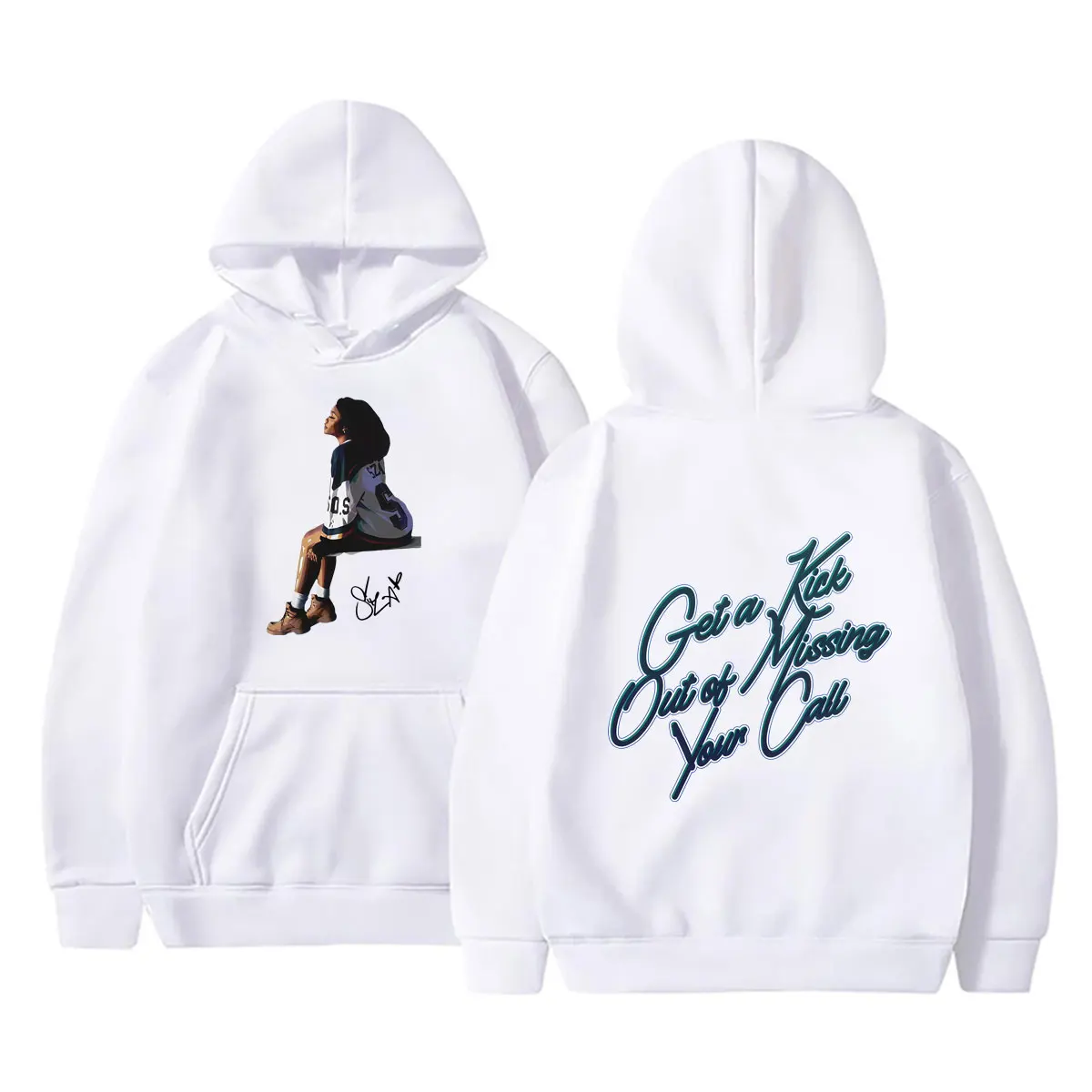 Rapper SZA Get A Kick Out of Missing Your Call Hoodie Men Women Hip Hop Fashion Oversized Pullover Male Vintage Hooded Tracksuit