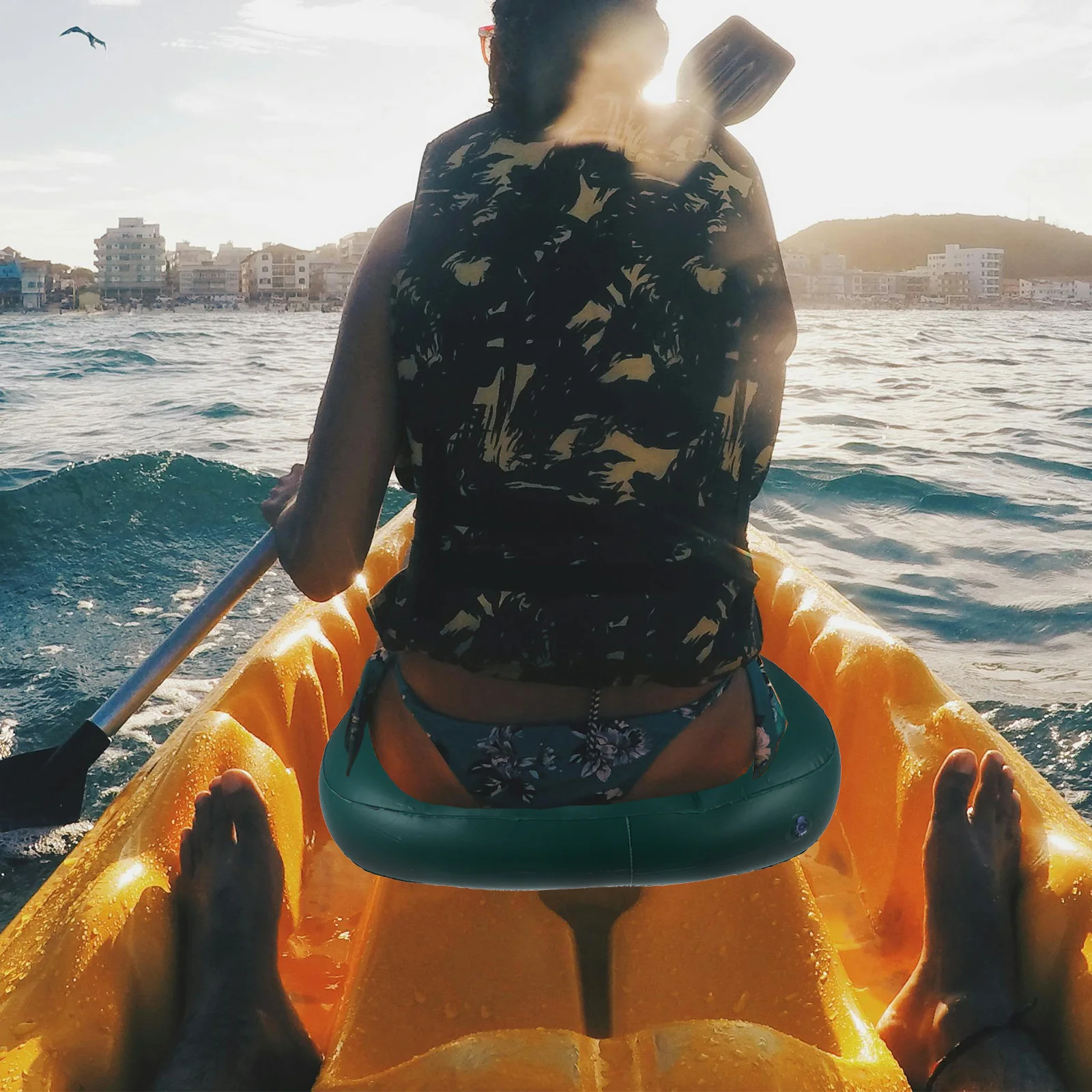 

Water Rafting Inflatable Seat Saddle Back Cushion For Kayak Fishing Camping Boating Padded Cushion Lightweight Pvc Durable Easy