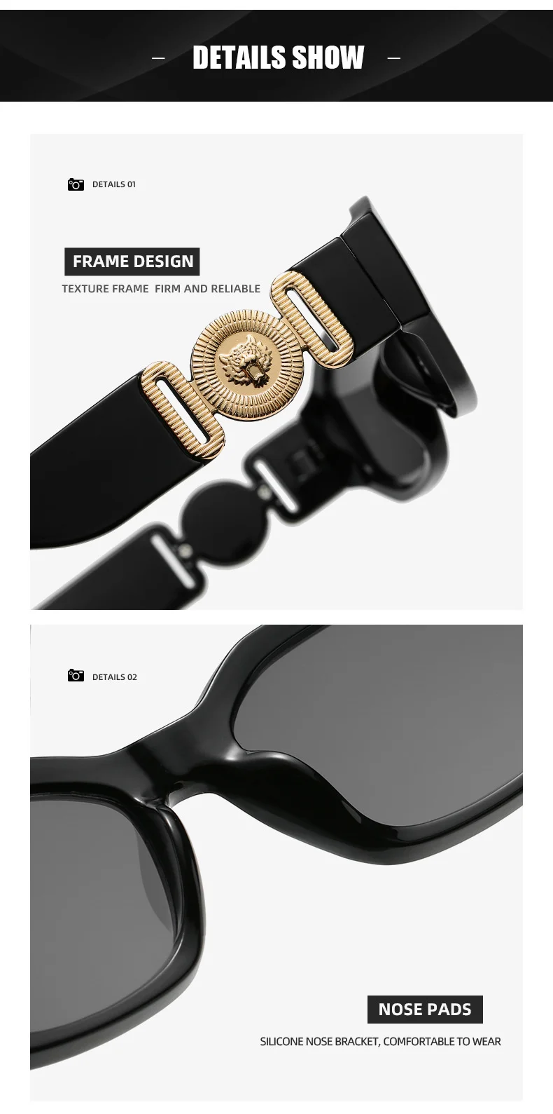 LONSY Fashion Square Sonnenbrille Frau Marke Design Schwarz Gradienten Sonnenbrille Weiblichen Großen Rahmen Retro Vintage Oculos De Sol UV400 – Detail 11