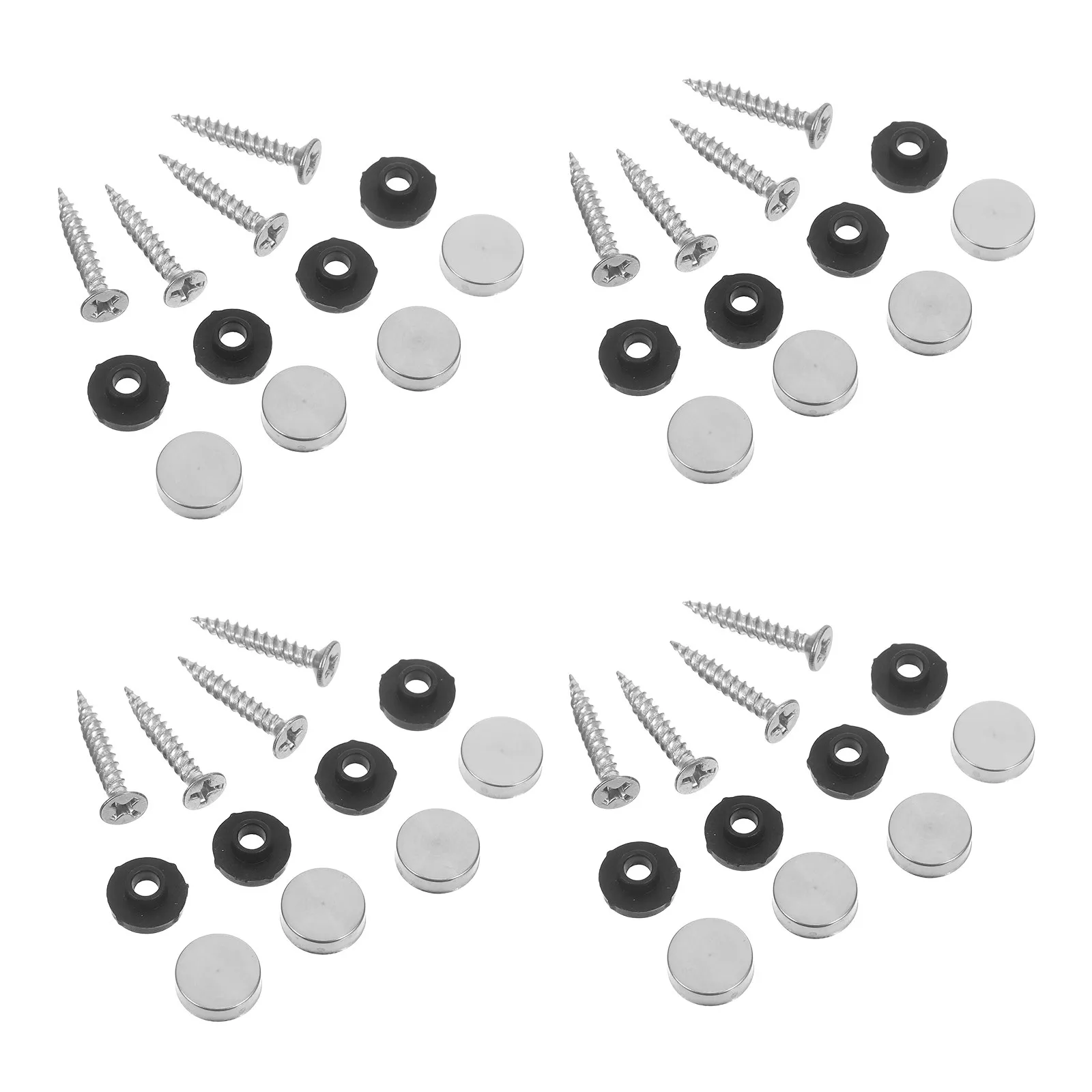 100Pcs Stainless Steel Mirror Screw Caps with Washer 12Mm Decorative Screw Covers for Glass Panels Bathroom Furniture
