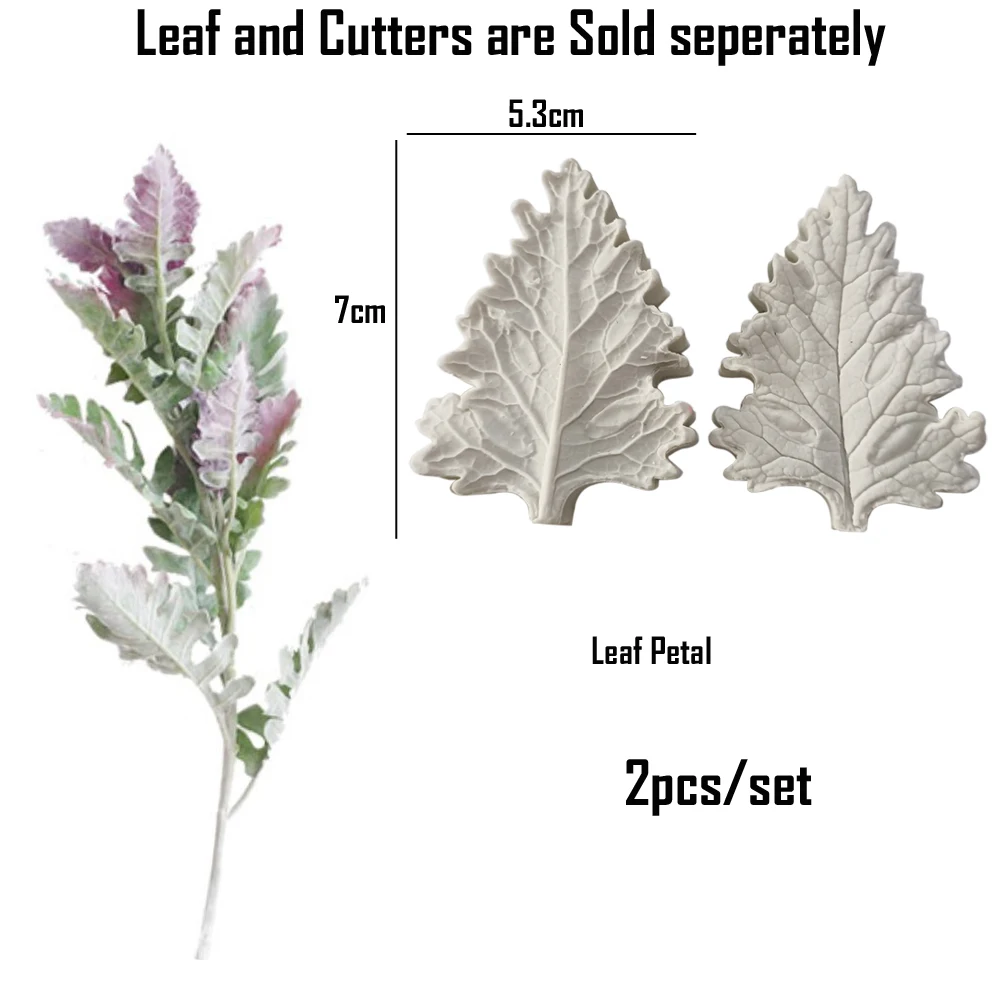 Silver Leaf Petal Veiner Silicone Mould Fondant Flowers Cake Decorating Chocolate Gumpaste Sugarcraft Clay Cold Porcelain M2894