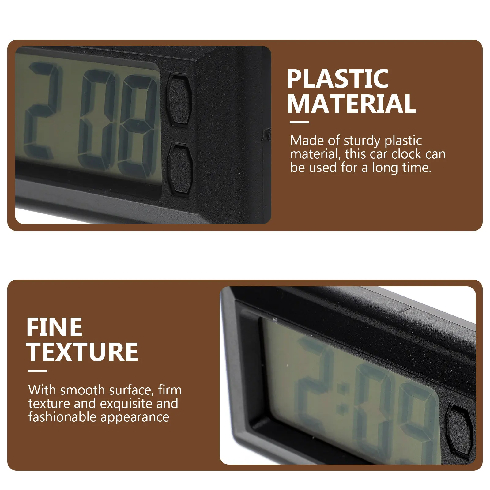 Mini Electronic Car Digital Clock Compact Ultra Thin Design for Dashboard Home Office Digital Calendar Display