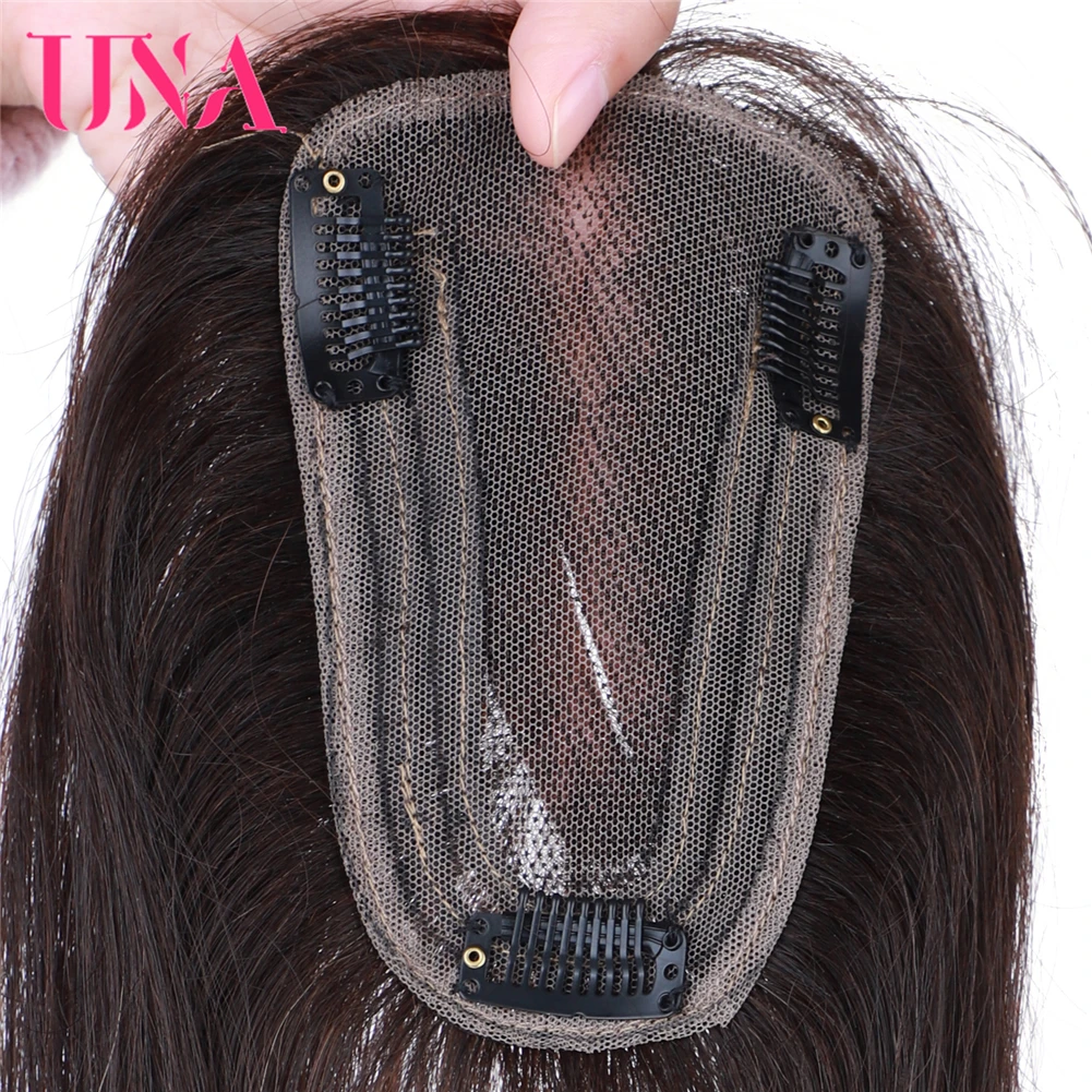 Una Human Hair U-Shapped Hair Topper For Women Human Hair Clip In Hair Pieces For Thinning Hair And Hair Loss