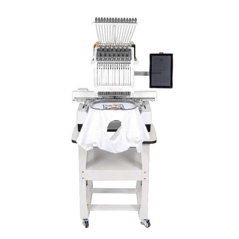Single Head Flat Computerized Embroidery Machine 15 Needles 350x500mm 1200 RPM Home Use New