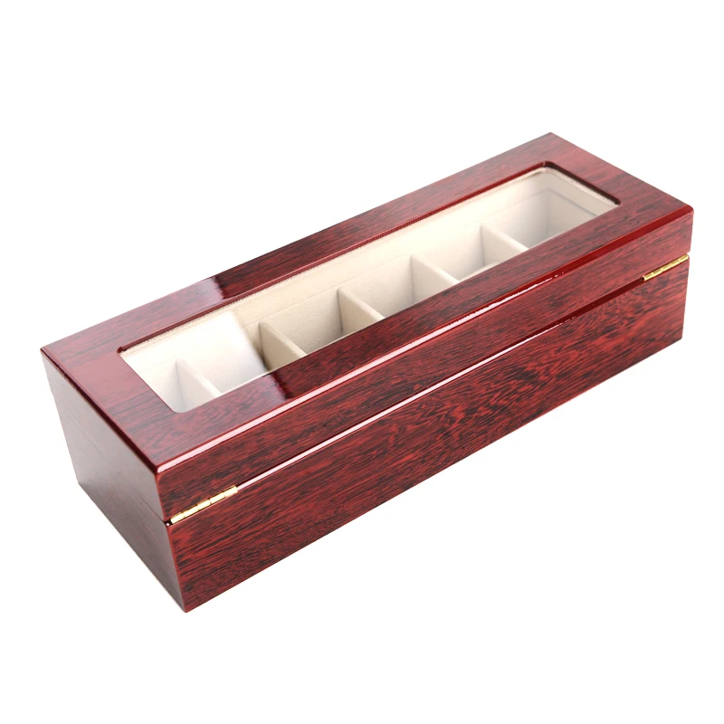 Cajas de madera de lujo para hombres y mujeres, organizador de joyería superior de vidrio, estuches estroboscópicos, Cajas de Regalo de reloj, 2 rejillas, 3 rejillas, 5 rejillas, 6 rejillas, 10 rejillas, 12 rejillas