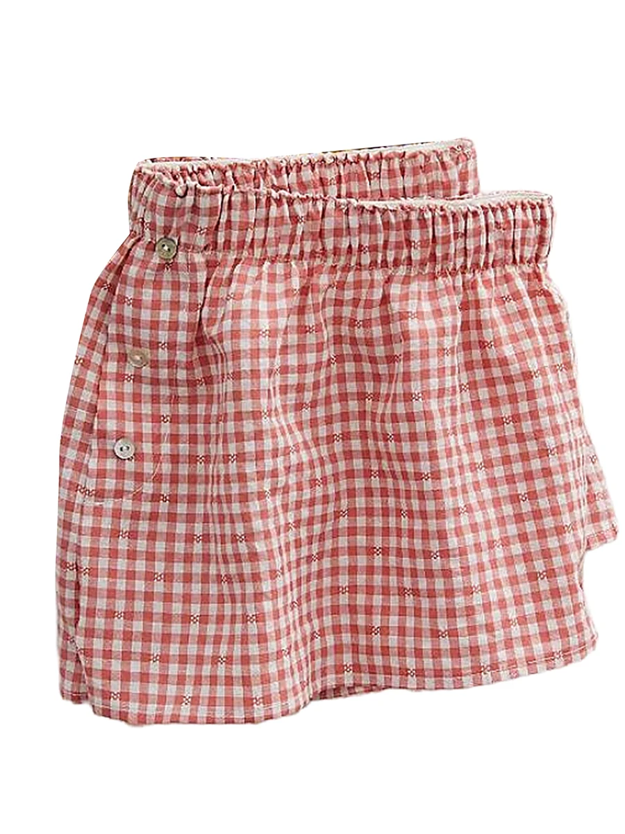 

Y2K Lounge Shorts for Women s Gingham Cute Pj Pajamas Shorts Low Waist Plaid Print Pajama Bottoms Boxer Shorts