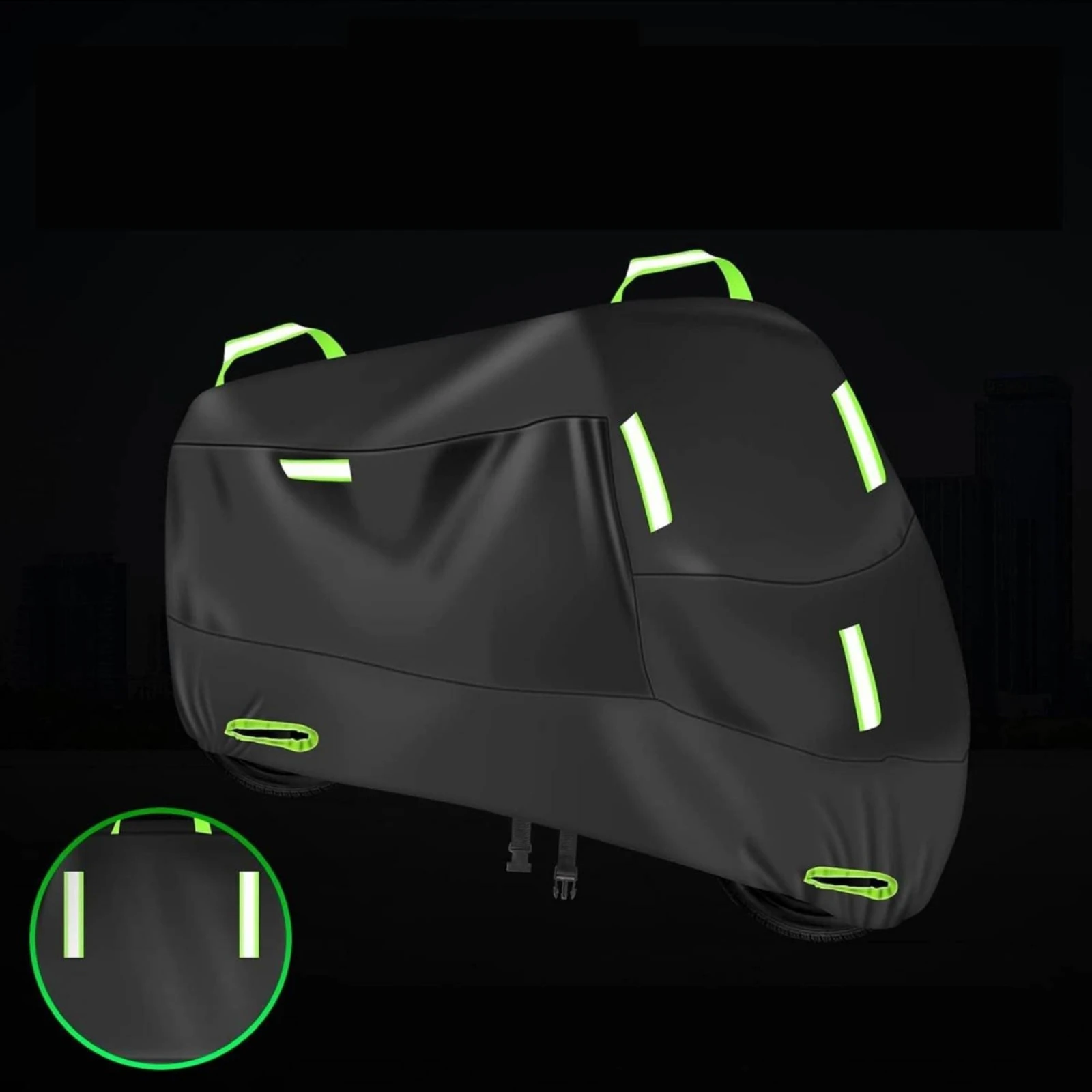 210D Oxford Material Motorcycle Cover Resistant Motorcycle Cover with Reflective Strips Dustproof Heavy Duty for Daily Parking