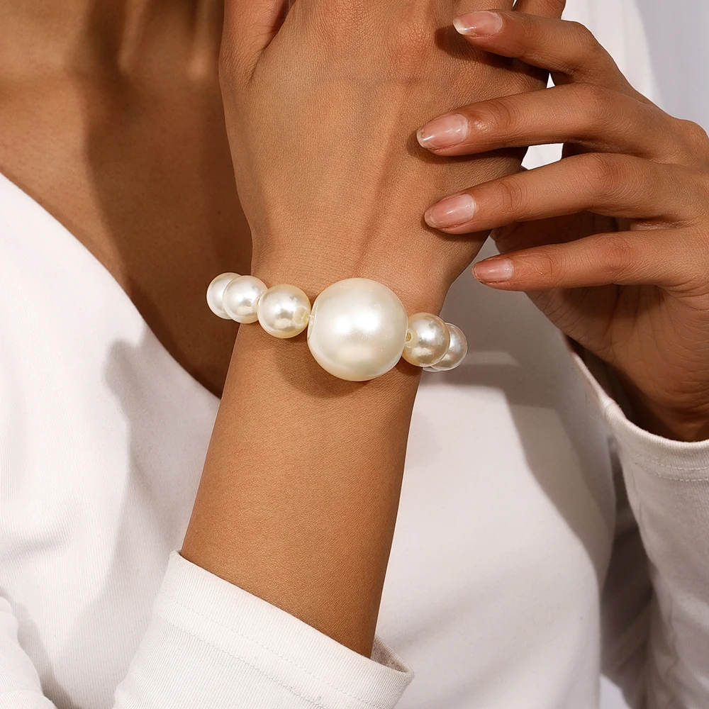 

Exquisite Pearl Beaded Bracelet Handmade Bracelets Bangle Women Girls Brithday Party Fashion Jewelry Gifts