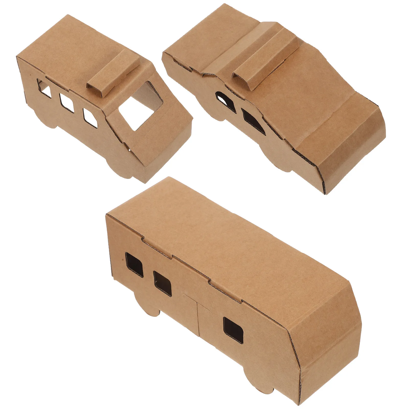 

3Pcs Cardboard Building Kits for Kids Unfinished Paper Vehicle Models DIY Assembly Craft Set Creative Learning Parent-Child