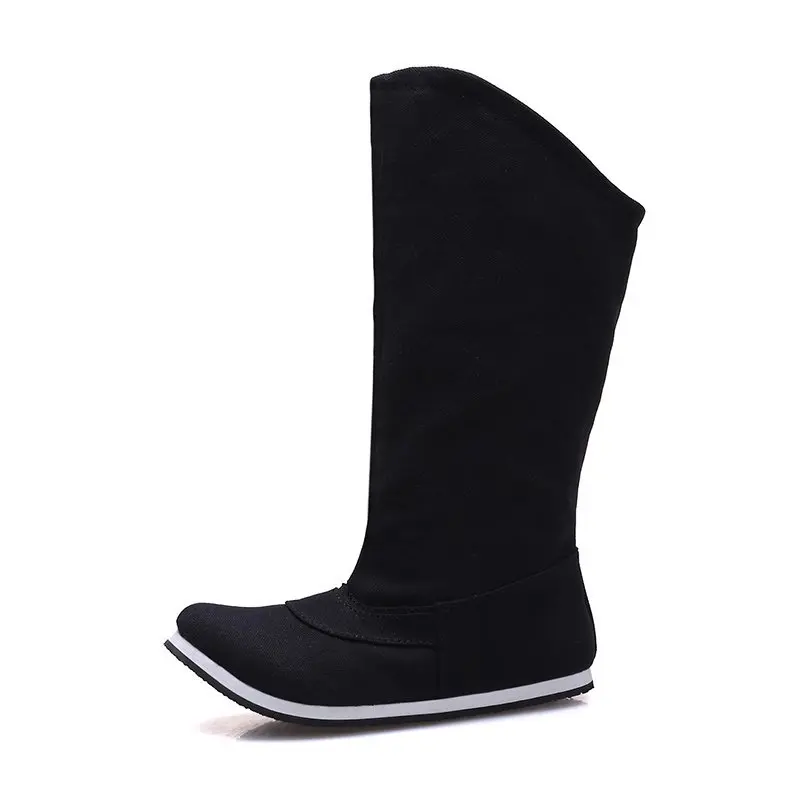 Chinese Style Women Cotton Shoes 2023 New Women\'s Boots Fleece To Keep Warm Cosplay Shoes Comfortable Non-slip Ladies High Boots