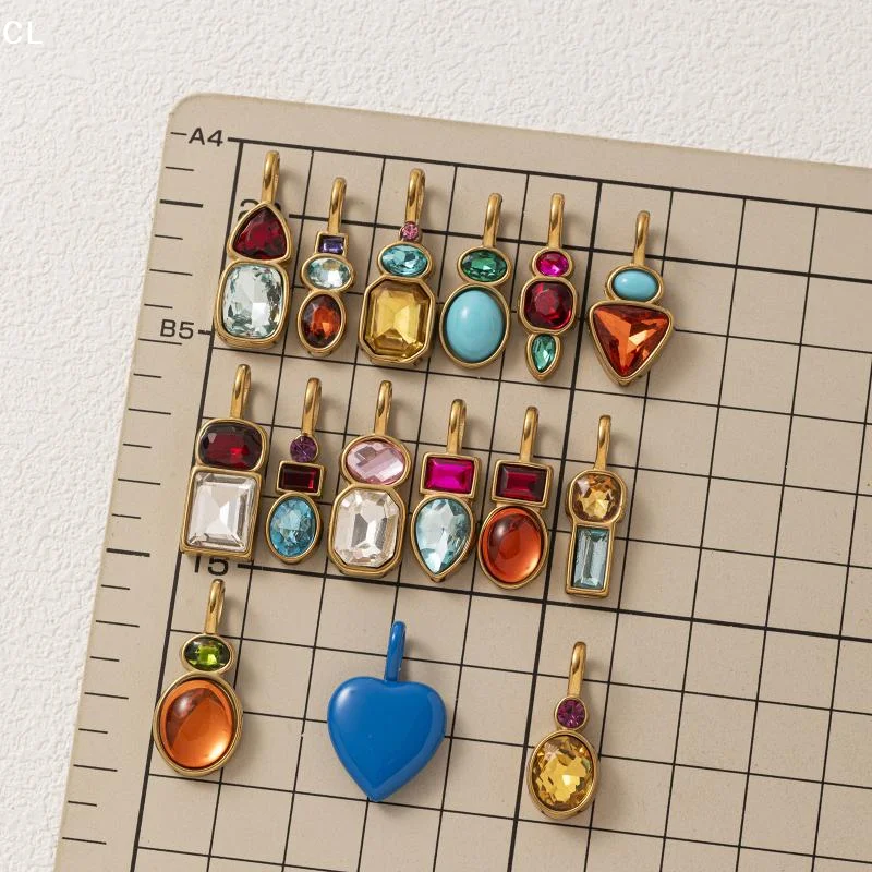 AttireTrove316 Stainless Steel Waterproof Color Preserving Personalized Zircon DIY Pendant Charms Jewelry Making