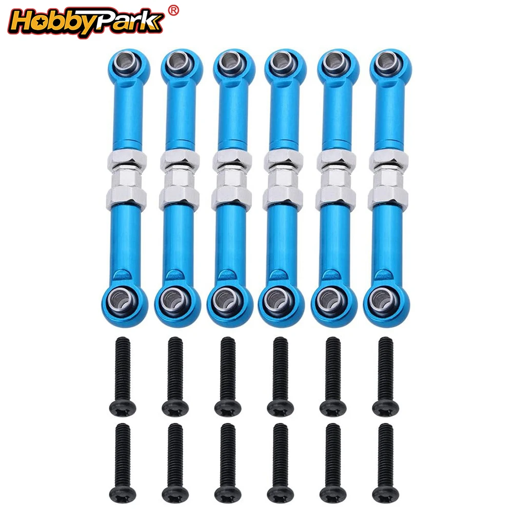 

HobbyPark Adjustable Aluminum Steering Linkage Pull Rod Turnbuckle for WLtoys A959 A969 A979 1/18 RC Upgrade Parts 6PCS
