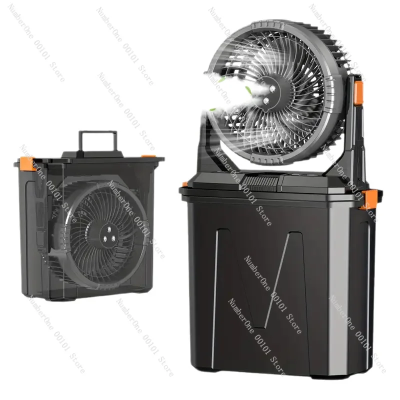Spray fan outdoor camping style portable bucket fan usb charging