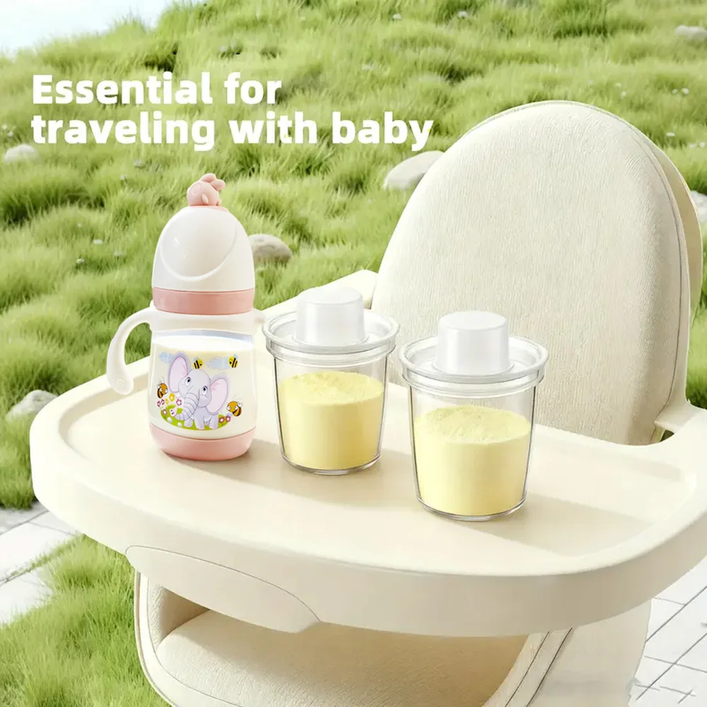 1 Buah 80Ml Wadah Susu Bubuk Bayi Kotak Penyimpanan Makanan Portabel Tahan Lembab dan Tahan Debu dengan Tutup Dispenser Perjalanan PP Bebas BPA