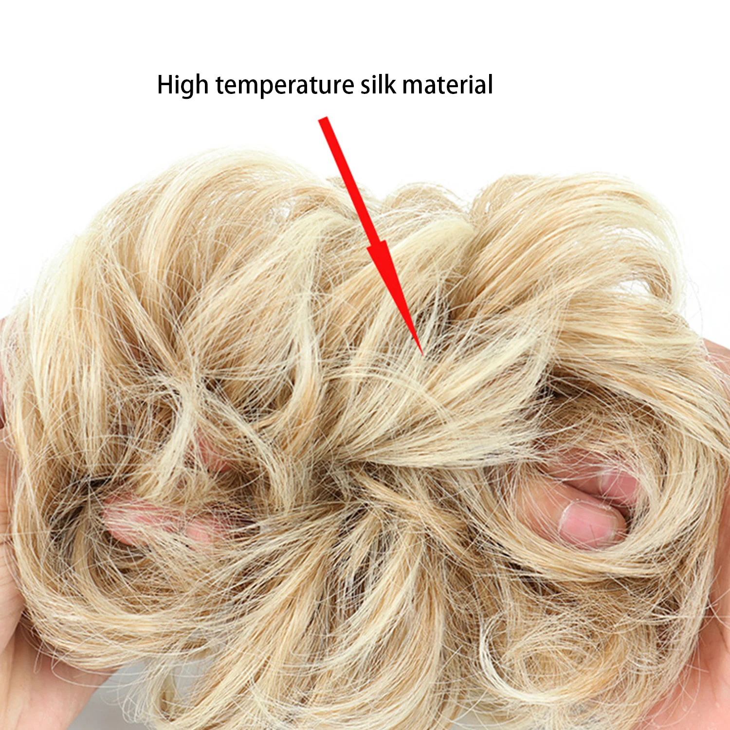 Synthetische Krullende Chignon Rommelige Scrunchies Elastische Band Haarknot Haarstukje Hoge Temperture Vezel Nep Haar