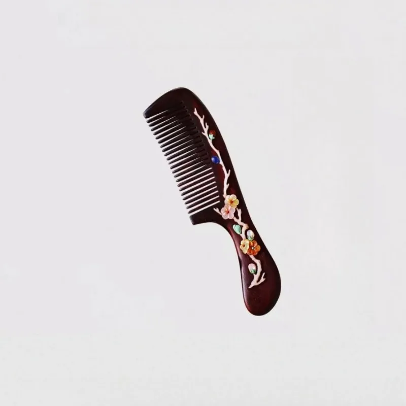 Tan Baibao inlaid comb anti-static meridian massage Ruyi comb for girlfriend