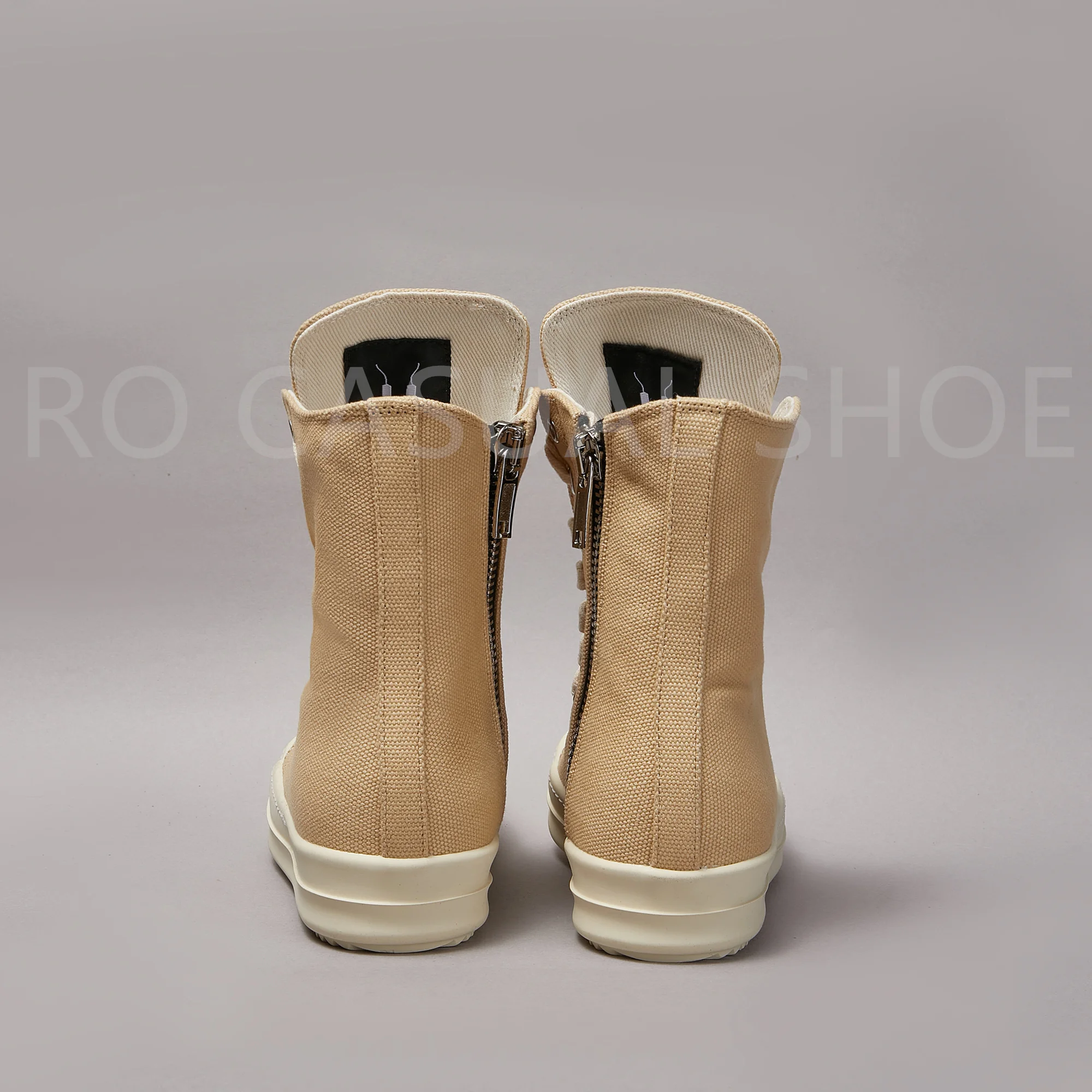 Ricks Owens-Sapatilha luxuosa para homens e mulheres, botas de design casual, sapato ao ar livre de alta qualidade, botas de renda