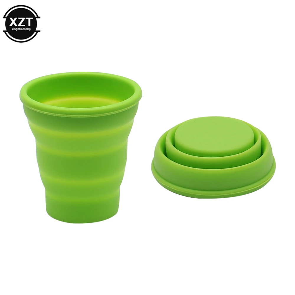 Portable Silicone Retractable Folding Cup NO with Lid 200ML High Temperature Resistant Outdoor Travel Water Cup