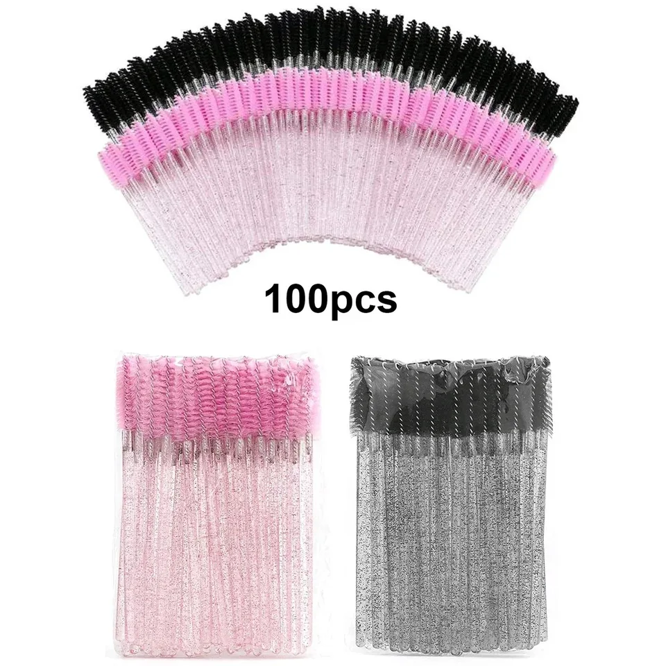 100 Piezas Cepillos Desechables para Pestañas, Espirales, Varitas de Rímel, Peines, Venta al por Mayor para Extensión de Pestañas y Herramientas de Maquillaje